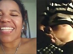 Beautiful Aunty got wild on camera after seeing her friends big penis and lick his cum part 4