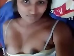 Desi sexy girl pressing boobs and fingering