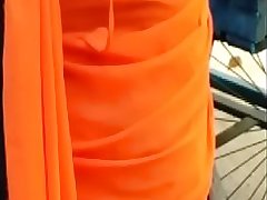 orange blouse aunty